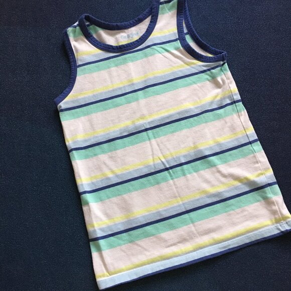 Cat & Jack Toddler Boys' Striped Knit Tank Top Size 5T - Picture 2 of 3